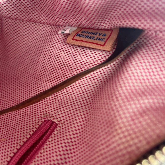 Vintage Y2K Dooney & Bourke Tan With Brown leather trim Small Hobo Bag - Picture 7 of 8